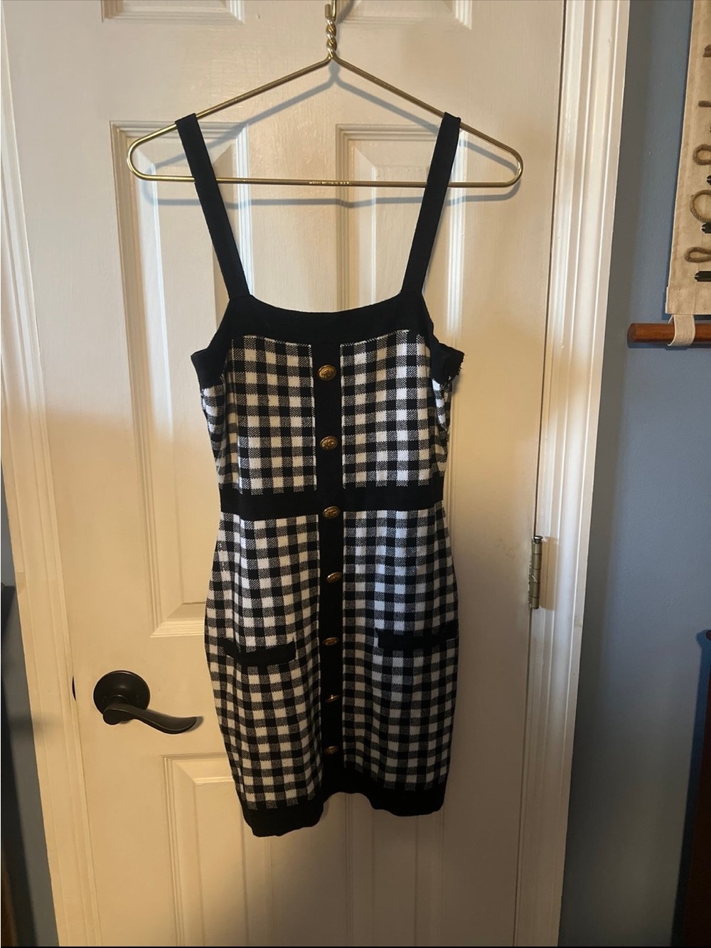 Black & White Gingham Button-Front Women’s Dress M ***See Notes*** (?) (CP)